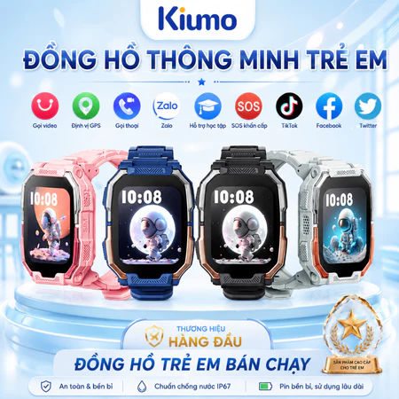 dong ho tre em Đồng hồ thông minh trẻ em Kiumo 4G định vị chính xác