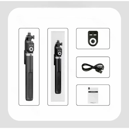 Gậy chụp ảnh Selfie 4 chân A14 1M8 điều khiển từ xa có đèn